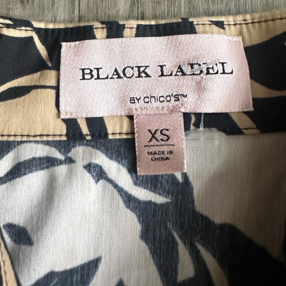 Chico's Black Label Floral Black and Tan Dress - Picture 3 of 5